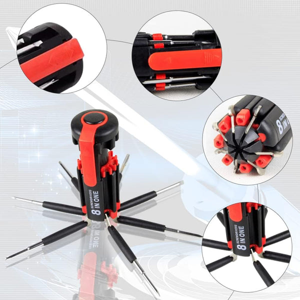 8 in 1 Screwdriver Multifunctional Repair Tools with torch