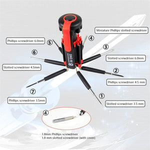 8 in 1 Screwdriver Multifunctional Repair Tools with torch