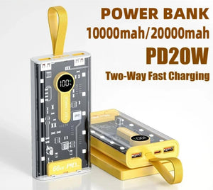 Led Light Power Bank, 66W Comes With Four Wire Fast Charging Charging Treasure LED Light