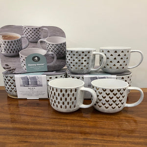 "Danny Home Grey Mugs, 4Pcs".