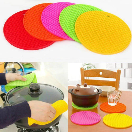 Silicone Pot Mat Round, Heat Resistant Non Slip