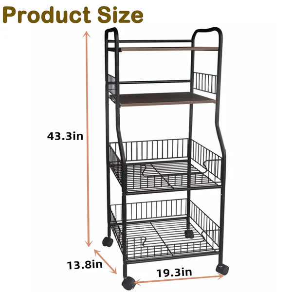 4-Tier Metal Kitchen Bakers Rack