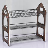 Dish Rack bartan stand with Antique wooden panel shelf