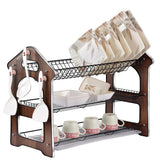 Dish Rack bartan stand with Antique wooden panel shelf