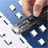 Staple Metal Clip Push Hand Paper Clipper