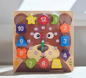 Kids Time Learning Clock, Montessori Wooden Clock