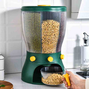 10Kg Rotary Dry Food Dispenser, 360°Rotating Food Storage Box