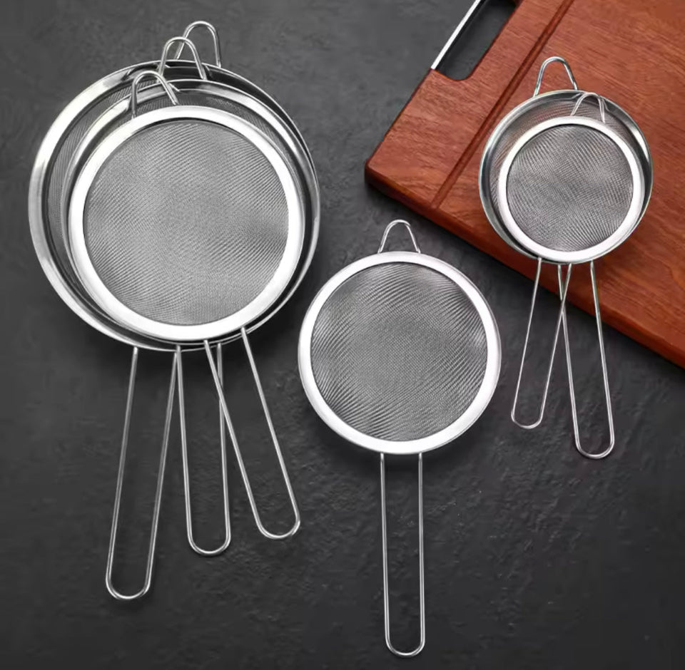 3 Pcs Stainless Steel Pointed Ear Sieve