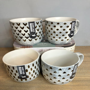 "Danny Home Grey Mugs, 4Pcs".