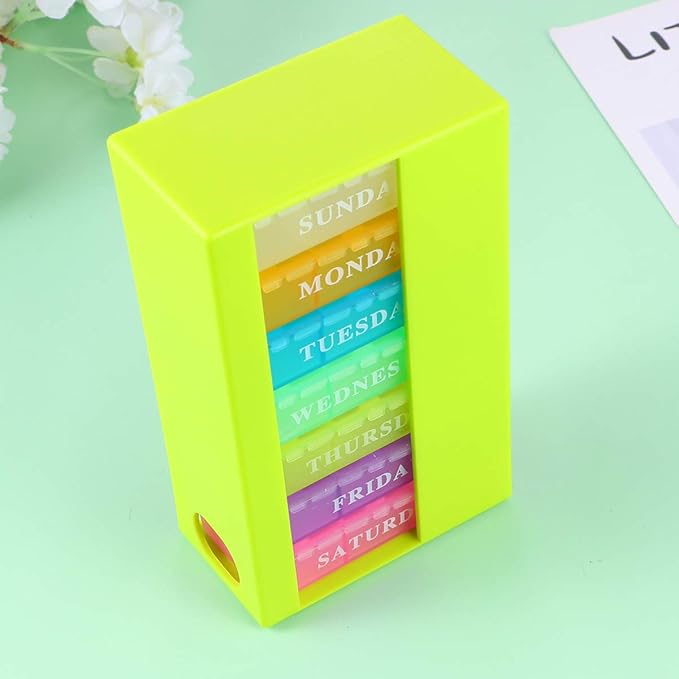 21- Grids Pill Box Simple Medicine Box Pills Container Green