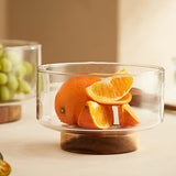 Modern Glass Bowl With Wooden Base