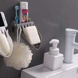 2 PCS Wall Holder Soap Shower Storage Tray Punch Free Drain Rack