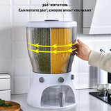 10Kg Rotary Dry Food Dispenser, 360°Rotating Food Storage Box