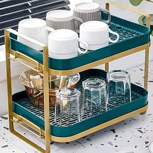 2 Tier Portable Large Capacity Coffee Cup Storage Rack