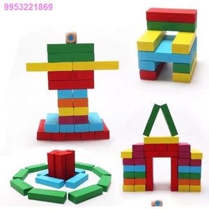 54 Wooden Blocks( Multicolor)