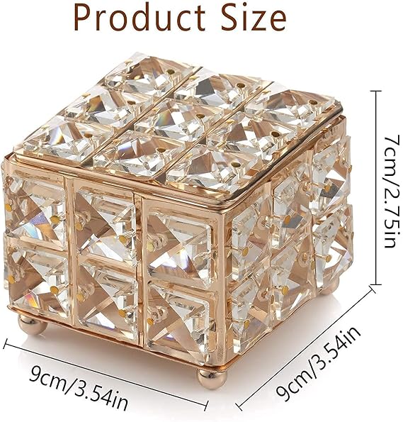 Crystal Makeup Box with Lid