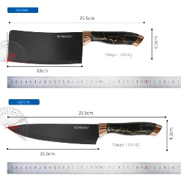 Textured Handle Knife Sets With Acrylic Rotate Stand