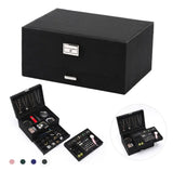 Large Capacity Jewelry Box with Lock, Premium Flannel Jewelry Box