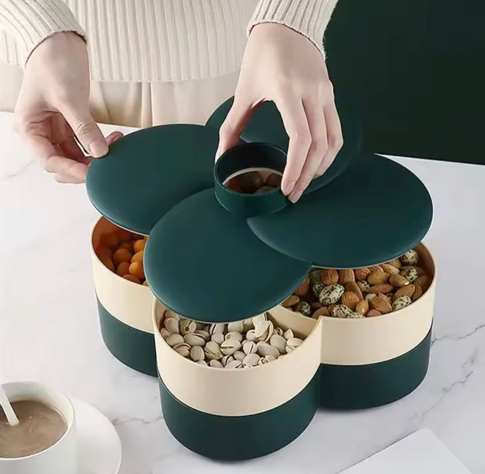 2 Layer Rotating Dry Fruit Tray