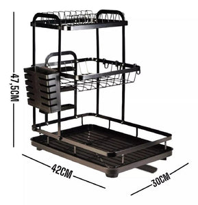 PREMIUM 3 LEVEL DISH DRYING RACK