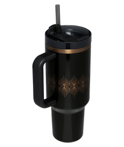 Quencher H2.0 FlowStateTumbler 40 OZ Black Gloss