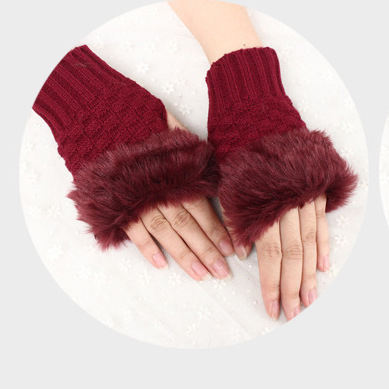 Winter Gloves For Women Woolen Half Finger