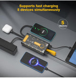 Led Light Power Bank, 66W Comes With Four Wire Fast Charging Charging Treasure LED Light