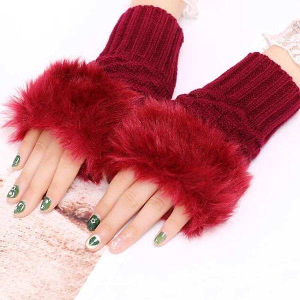 Winter Gloves For Women Woolen Half Finger