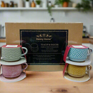 Danny Home™ 6 Pcs Colorful Cup & Saucer Set