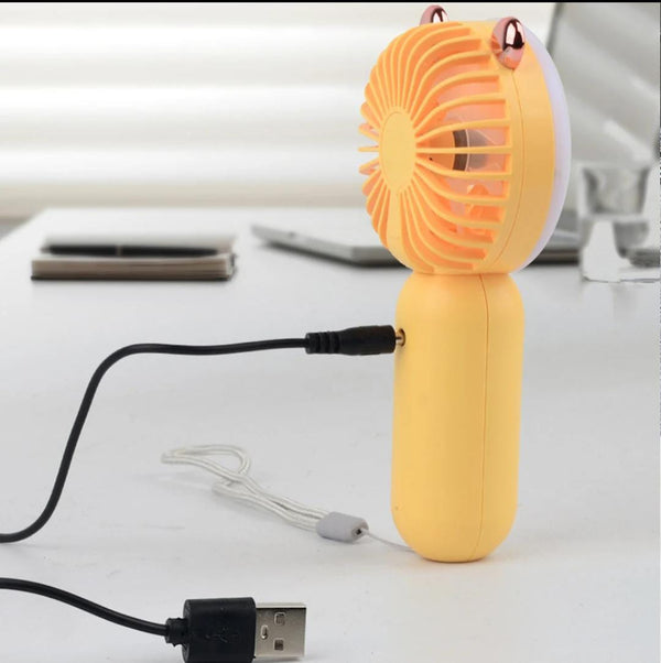 Mini Handheld Fan With LED