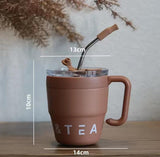 480 ml coffee cup with straw