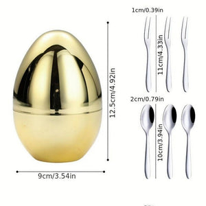 6 Pcs Luxury Gold Egg Shape Cutlery Holder