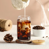 Durable Tea Juice Milk Glass Cup With Straw