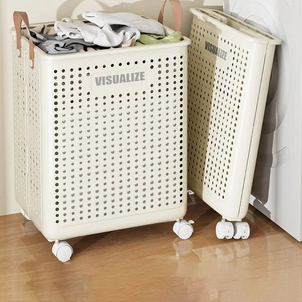 Large Capacity Movable  Folding Laundry basket