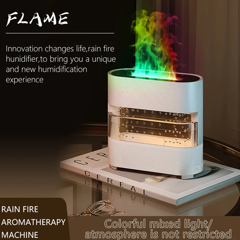 Rain Drop Colorful Flame Humidifier With Remote