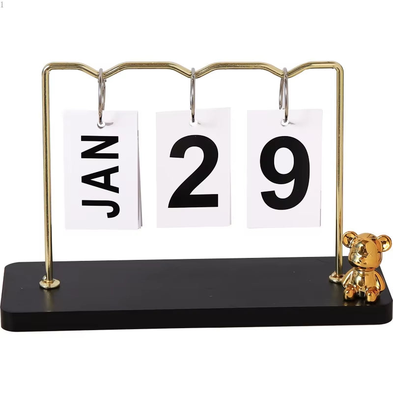 Bear Metal Desk Calendar