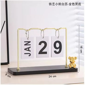 Bear Metal Desk Calendar