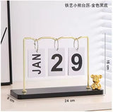 Bear Metal Desk Calendar