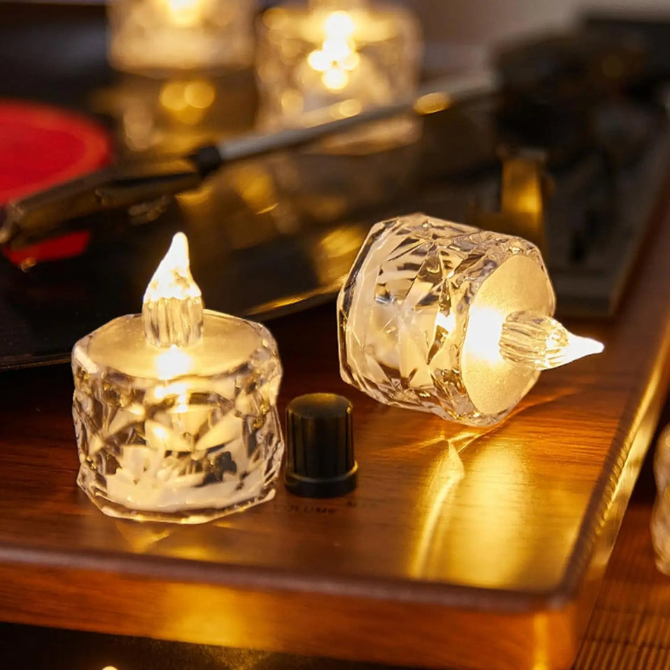 Crystal Candles LED Light Transparent Flameless