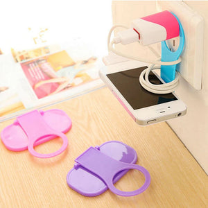 3PCS Wall Mount Folding Mobile Phone Charging Rack Hanging Holder