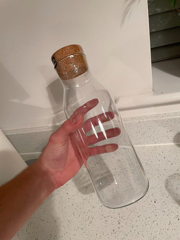 1 Liter Glass Bottle With Cork Lid