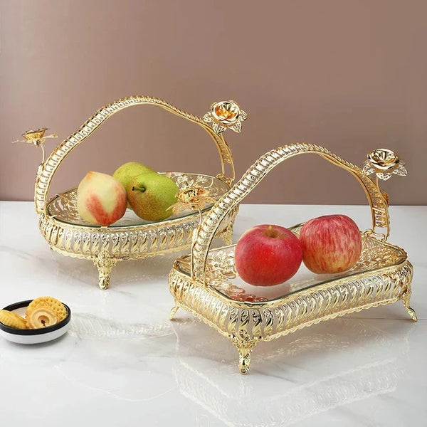 Nordic Style Golden Glass Fruit Plate