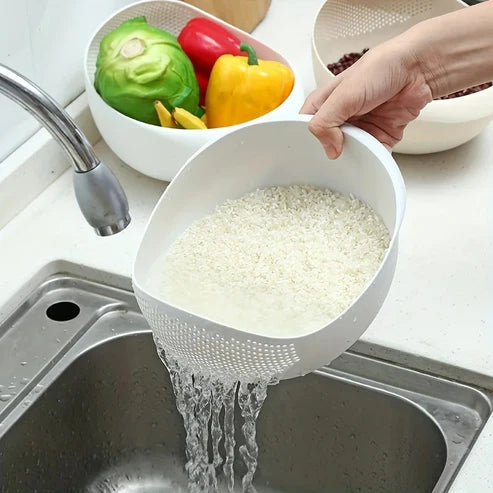 Rice Drainer Colander Rice Bowl