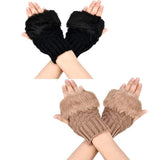 Winter Gloves For Women Woolen Half Finger