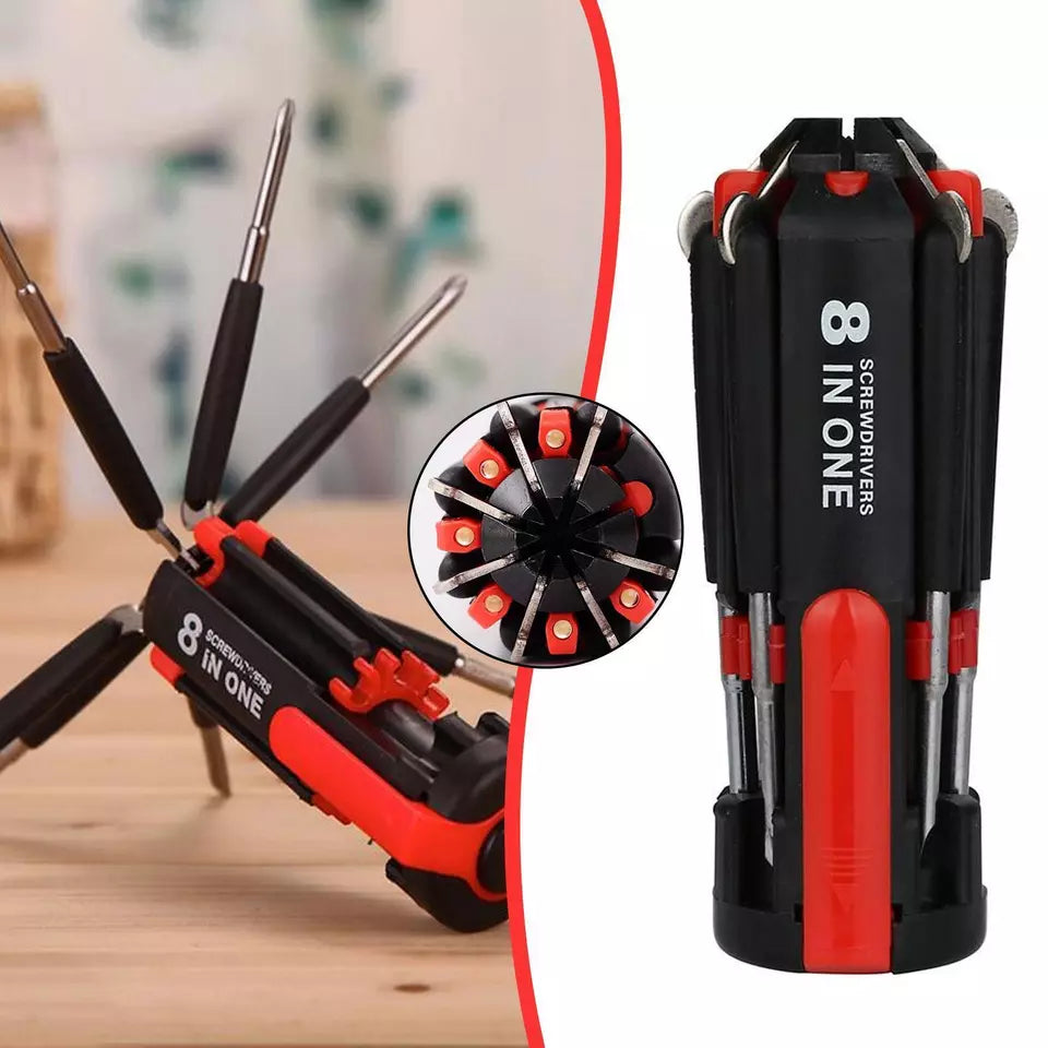 8 in 1 Screwdriver Multifunctional Repair Tools with torch