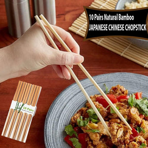 10 Pcs Wooden Bamboo Chopsticks